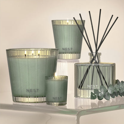 NEST New York Scented Votive Candle, Wild Mint & Eucalyptus - 2 oz - Up to 28-Hour Burn Time - Reusable Glass Vessel