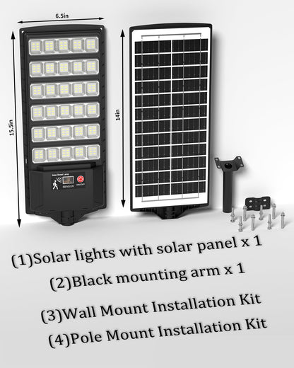 Ofuray Solar Lights Outdoor, High Power Dusk to Dawn Solar Security Light with Remote Control, IP66 Waterproof 6500K LED Lighting with Motion Sensor for Yard,Wall, Backyard & Outside ONL-4Pack