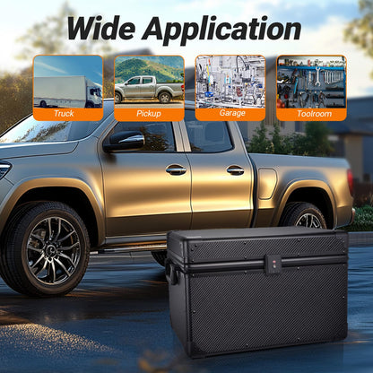 T-carbon Carbon Fiber Trunk Organizer – Lightweight Performance Storage Vehicles Trunk Storage Automotive Storage System Performance Cargo Box Utility Case 20 * 13 * 13.4IN,Black