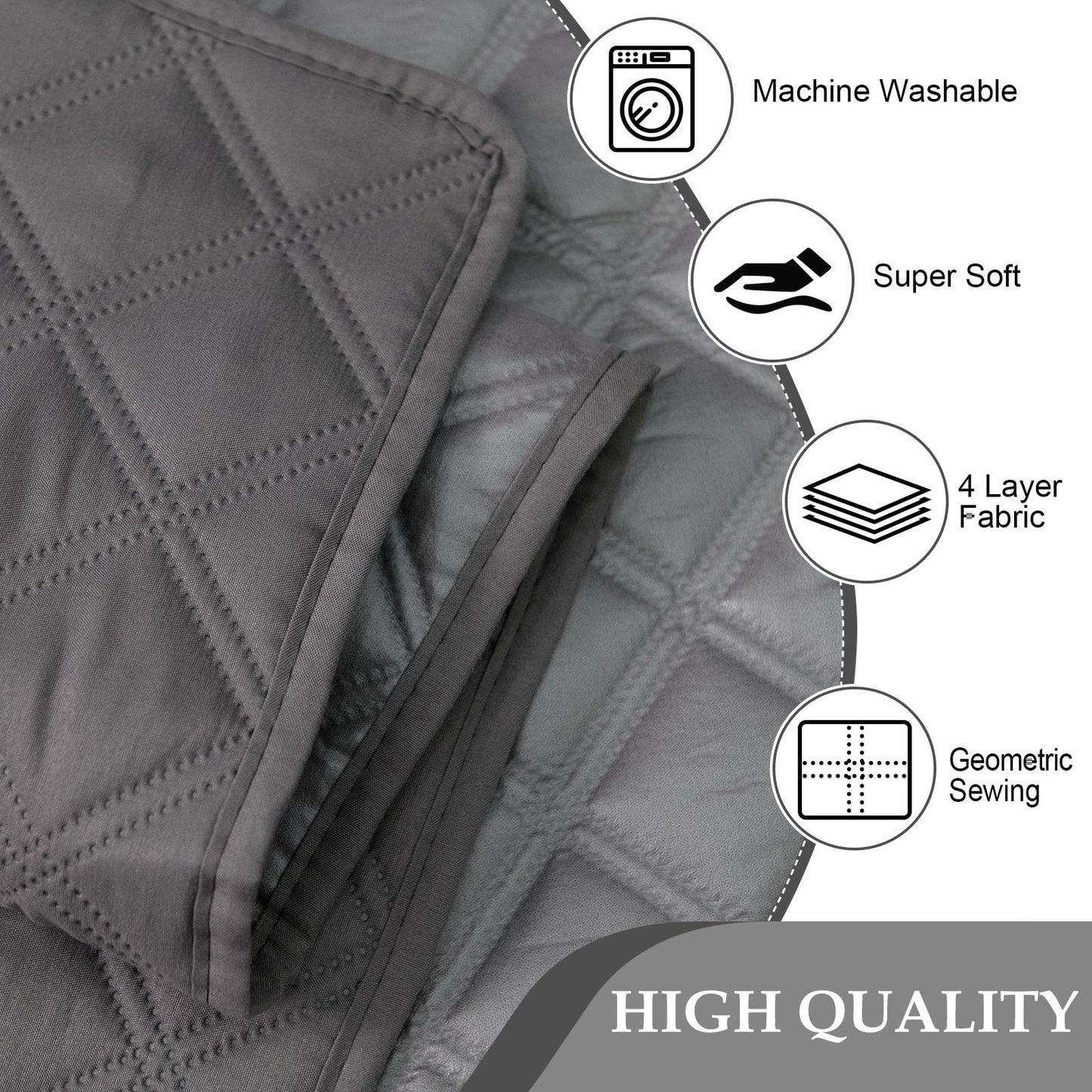 HDCAXKJ Waterproof Sectional Couch Cover L Shaped Sofa Covers Washable Corner Sectional Slipcovers Dog Pet Proof U Shape Furniture Protector with Upgraded Anti Slip Strips (XX-Large, Dark Grey)