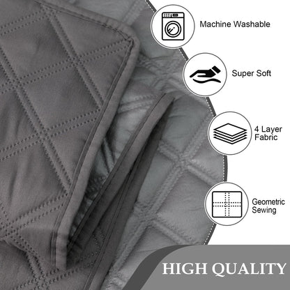 HDCAXKJ Waterproof Sectional Couch Cover L Shaped Sofa Covers Washable Corner Sectional Slipcovers Dog Pet Proof U Shape Furniture Protector with Upgraded Anti Slip Strips (XX-Large, Dark Grey)
