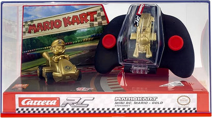 Carrera RC Nintendo Mario Kart 2.4 GHz Mini Collectible Radio Remote Control Toy Car Vehicle - Gold Mario