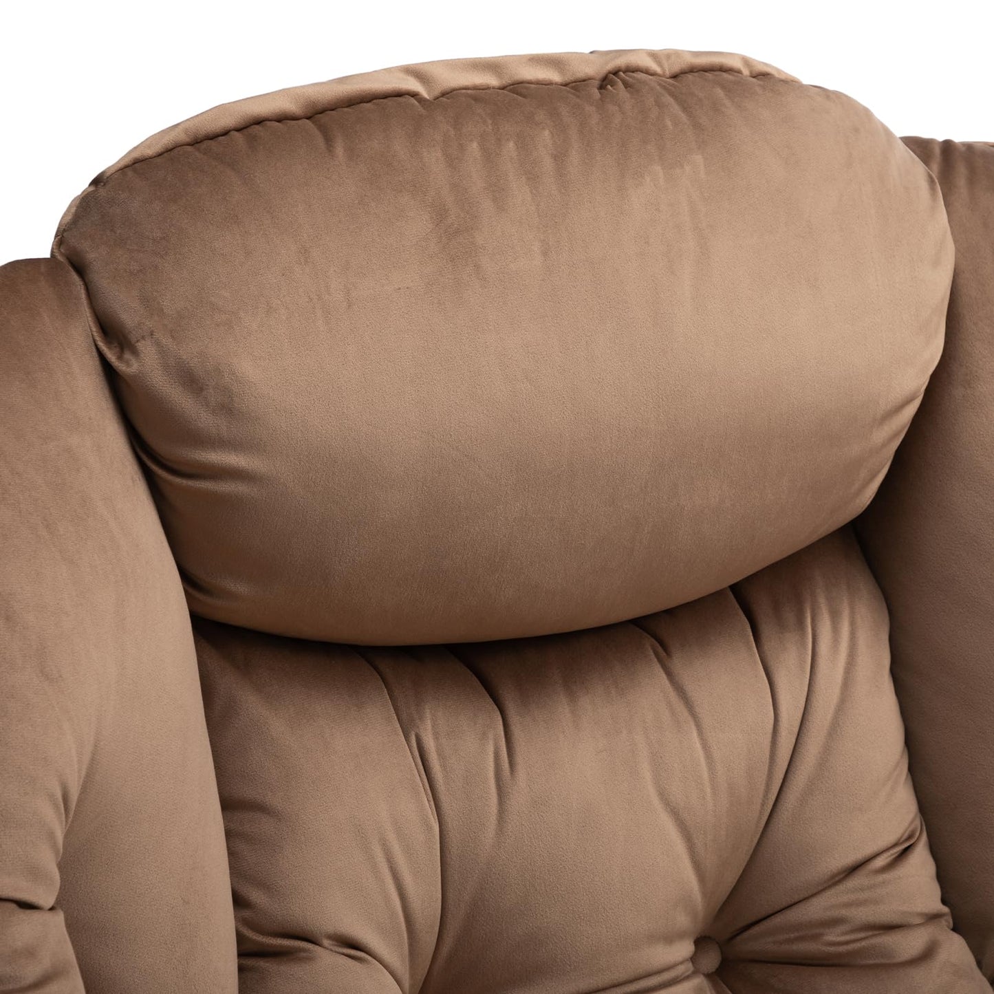 HollyHOME Lazy Chair with Armrest and Side Pocket, Comfy Accent Lounge Chair,Leisure Sofa Armchair for Living Room, Bedroom, Dorm, or Small Spaces, Oversized Reading Sofa Chair,Velvet Taupe Brown