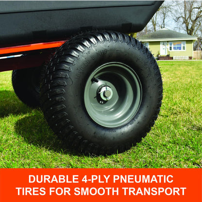 Agri-Fab Tow Behind Poly Dump Swivel Cart for ATV, UTV and Riding Lawn Mowers, 1000 lb Capacity, 17 Cu Ft Utility Trailer