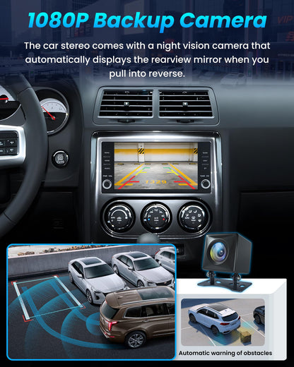 [4G+64G] Car Radio for Jeep Wrangler JK 2007-2017: 7" HD Touchscreen Stereo Replacement with CarPlay Android Auto 5G WiFi GPS Bluetooth FM 32EQ RDS SWC, 1080P Backup Camera