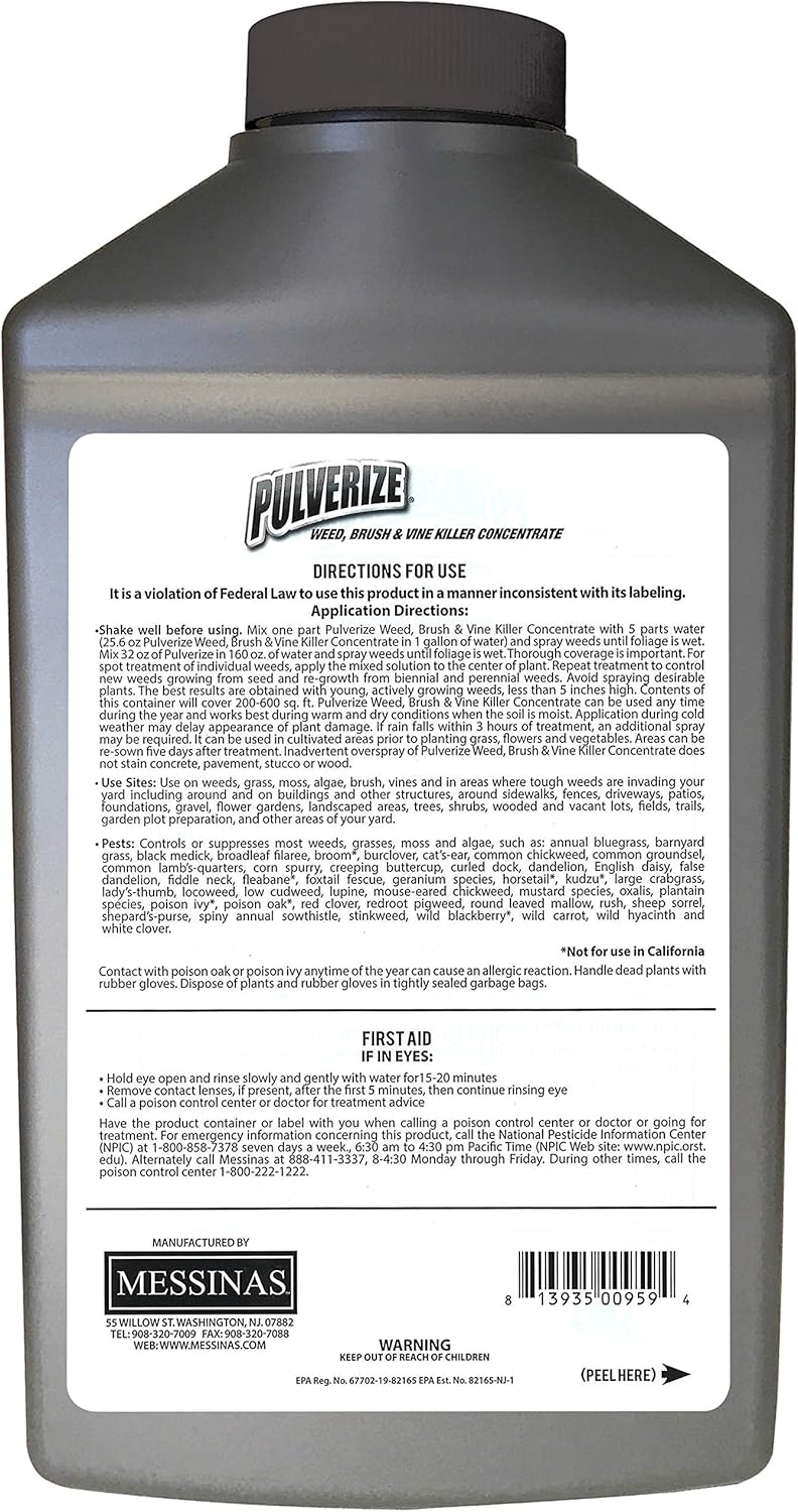 Pulverize Weed Brush & Vine Killer - Fast Acting, Non-Staining Herbicide for Poison Ivy & Weeds | 32 oz.