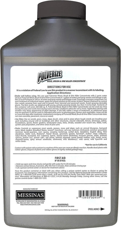 Pulverize Weed Brush & Vine Killer - Fast Acting, Non-Staining Herbicide for Poison Ivy & Weeds | 32 oz.