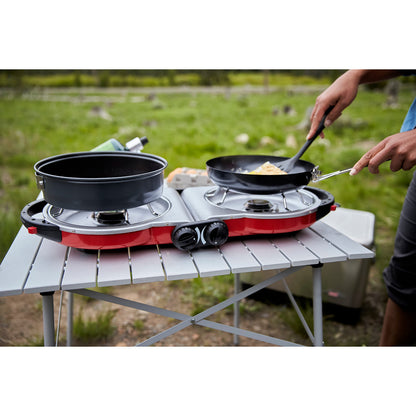 Coleman Fold ‘N Go 2-Burner Propane Stove, Dual Adjustable Burners with 20,000 BTUs of Power & InstaStart Ignition, Great for Camping, Tailgating, Grilling, & More
