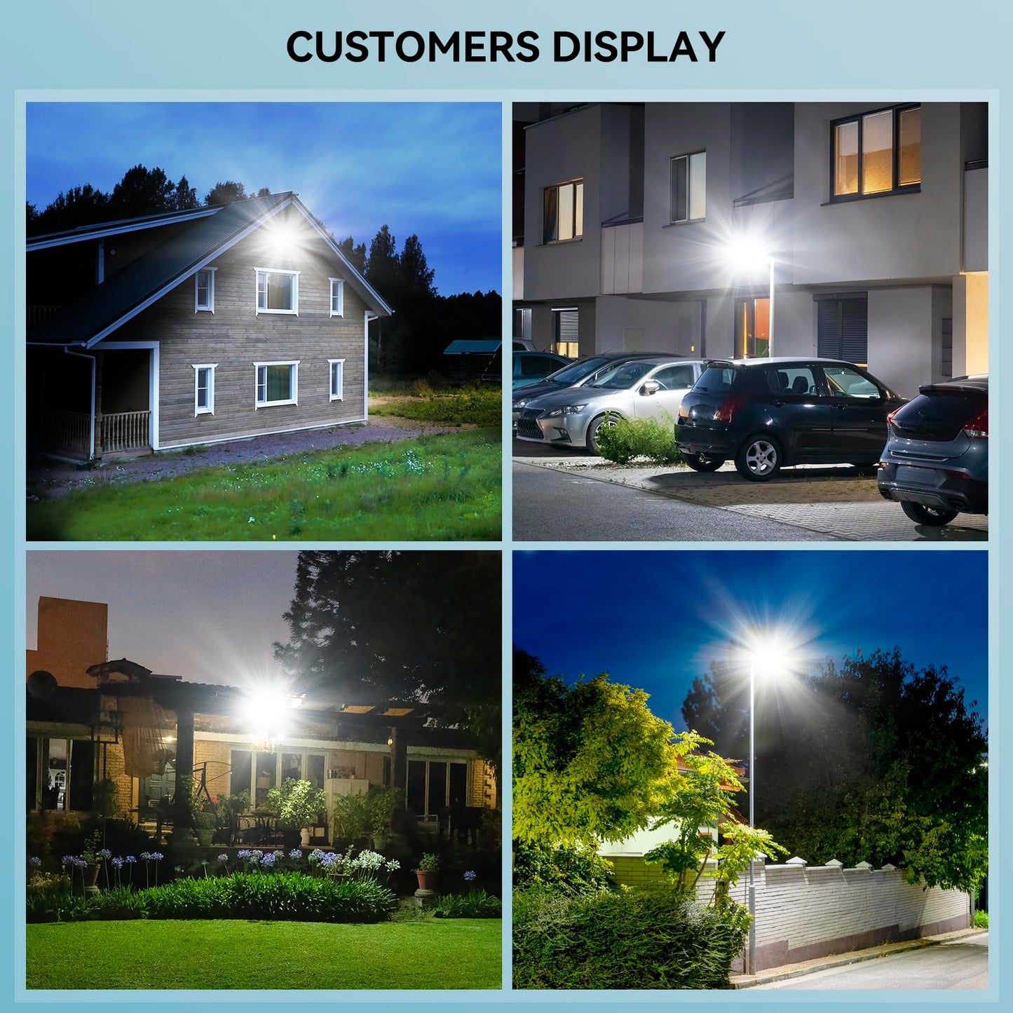 VOOJOY 8000W Solar Street Lights Outdoor, Solar Lights Outdoor Waterproof with Motion Sensor and Remote Control, Parking Lot Light Dusk to Dawn Security Flood Light for Yard, Garden, 2 Pack