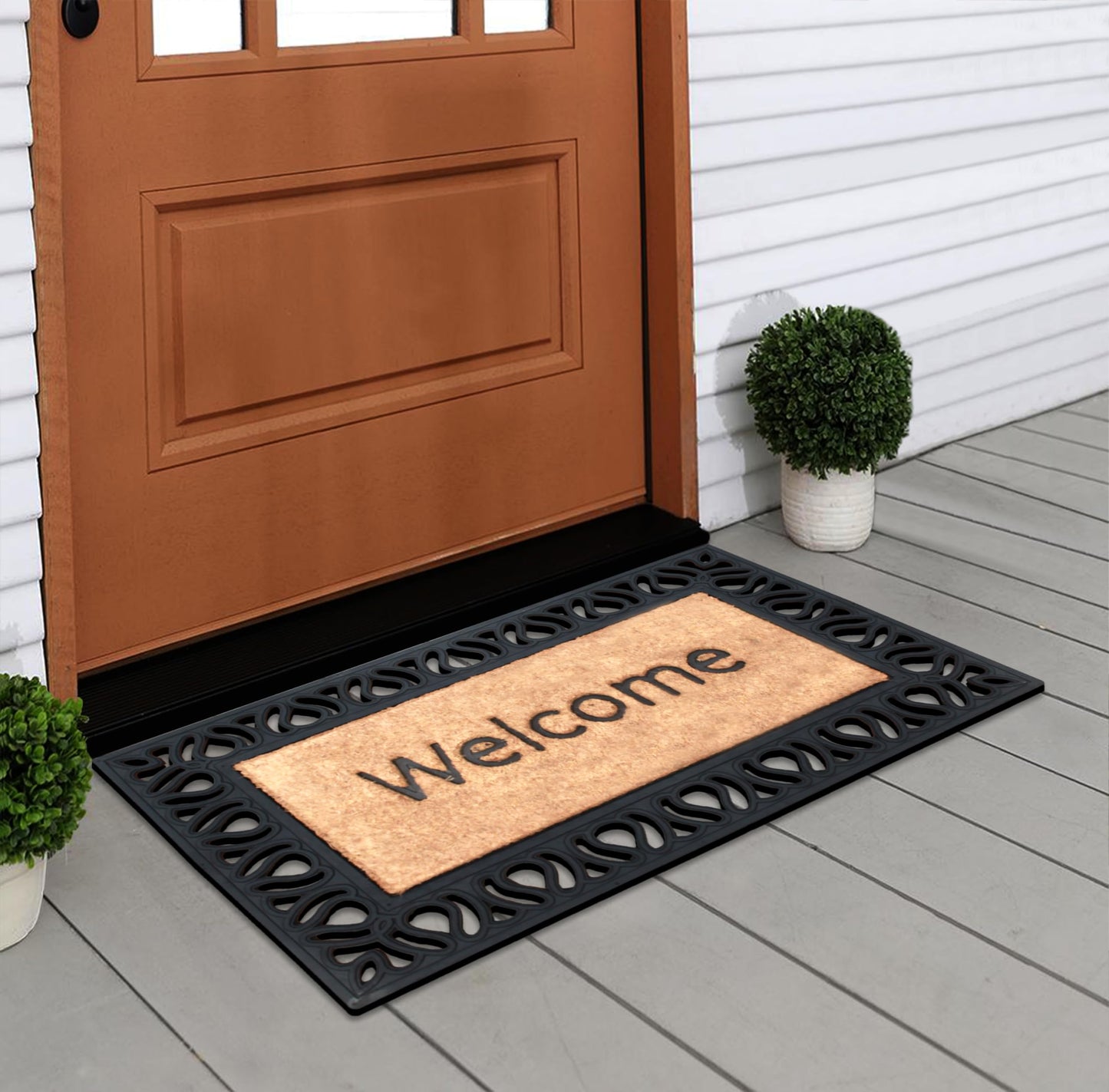 A1HC Natural Coir and Rubber Large Door Mat, 18" x 30", Thick Durable Doormats for Door Entrance, Heavy Duty, Thin Profile Door Mat, Easy to Clean,Long Lasting Front Door Entry Doormat