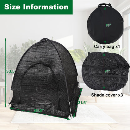 3 Pcs Plant Shade Tent & 20 x 30 FT Shade Cloth 50%