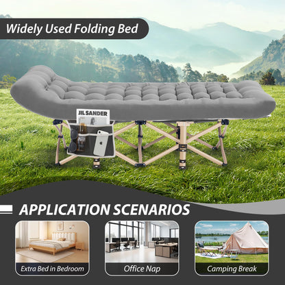 Candockway Folding Camping Cot for Adults, Portable Cot Bed with Comfy Mattress, 28" Extra Wide Sleeping Cots with Carry Bags for Home, Office Nap, Outdoor Travel Camp Beach, 600LBS(Max Load)