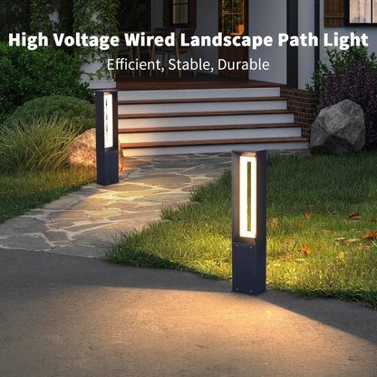 PAKEDANDUN Outdoor Path Light, 31.5" Pathway Walkway Lights Hard Wired, Waterproof Landscape LED Bollard Lighting Yard Lawn Lamp 3000K Ground Lantern Outside for Garden Sidewalk Patio Decoration
