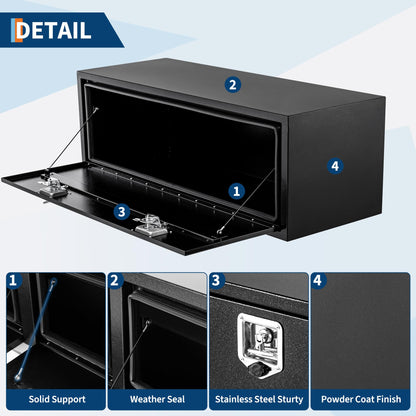 Garvee Steel Underbody Truck Box w/t-Handle Latch, Truck Toolbox for Organization and Storage, Job Box Tool Chest for Pickup Truck Bed, RV, Trailer, 60"x 16"x 13"