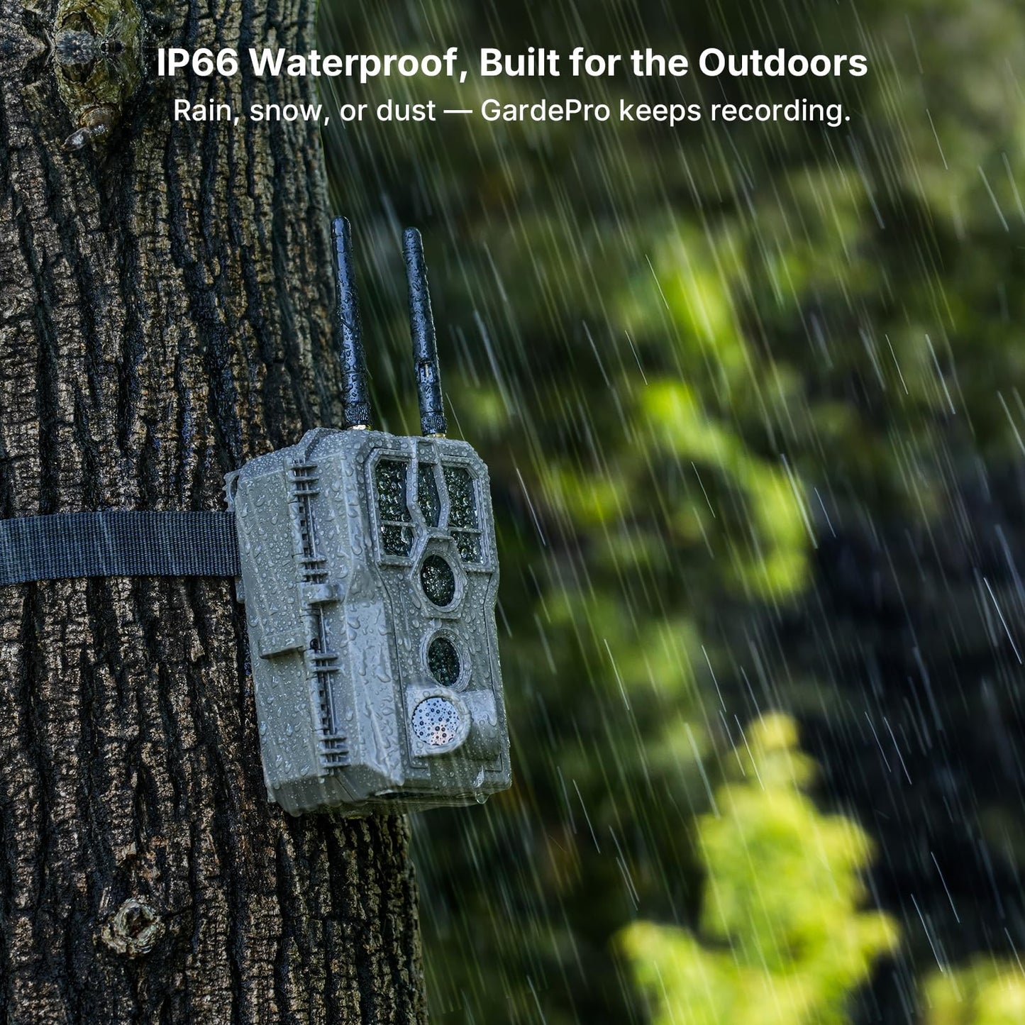 GardePro E8 2.0 Pro WiFi Trail Camera (Non-Cellular) with 10W Solar Panel SP1000, 4K Ultra HD & 64MP, Dual Antennas, 165ft Long-Range WiFi, 7800mAh Battery + 64GB SD Card, Motion Detection