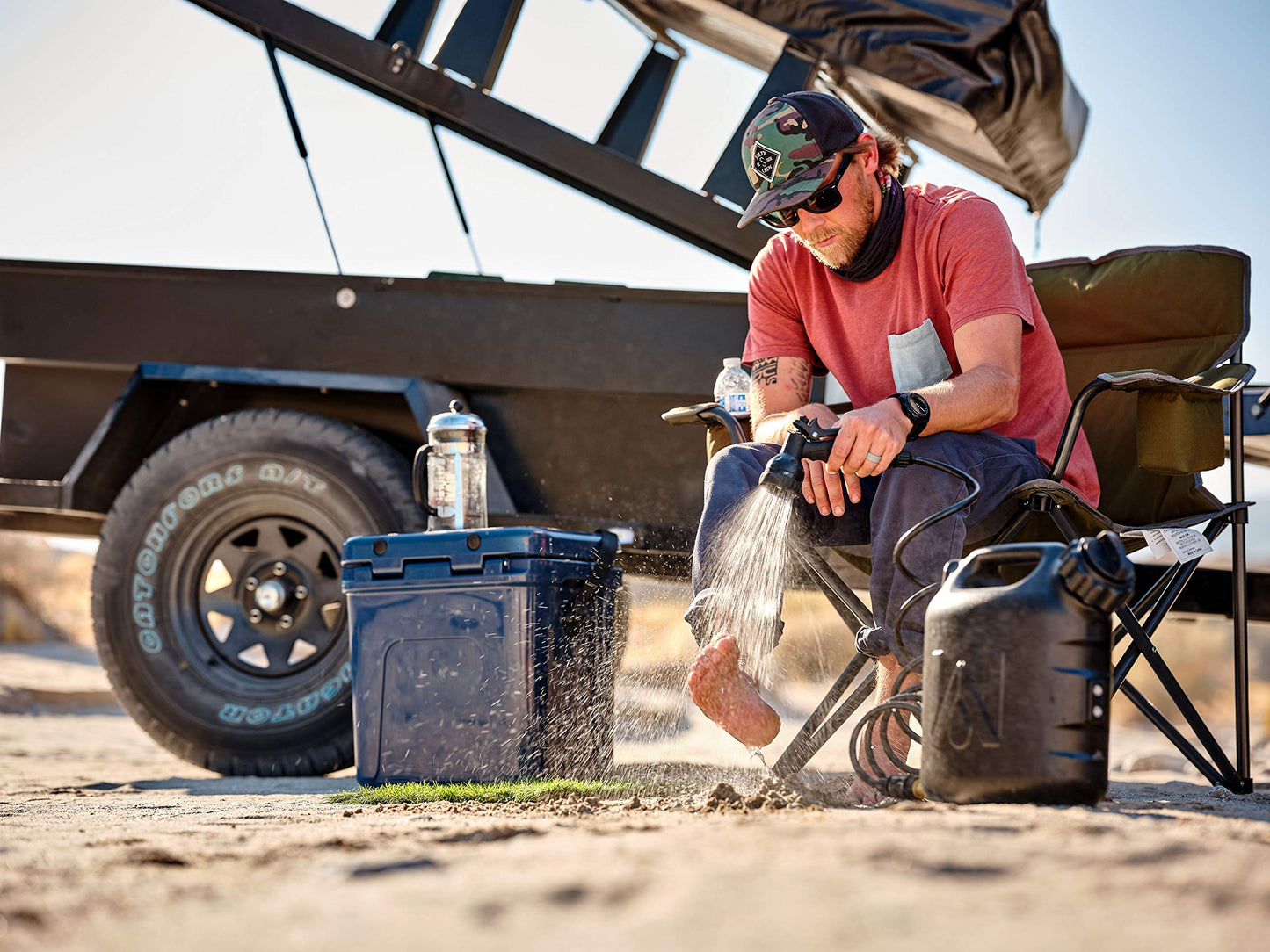 WaterPORT GoSpout 2 Gallon Portable Water Tank with Hose and Sprayer for Camping Showers, Rinsing Overlanding Gear, Vehicle Water Storage, Off Road Showers