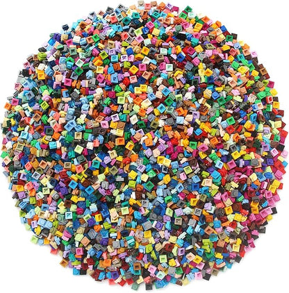 Feleph Basic 4600 Pieces Plate 1x1 Studs 46 Colors Parts Building Play Blocks Set Toy Classic Basic Bricks Compatible with 3024
