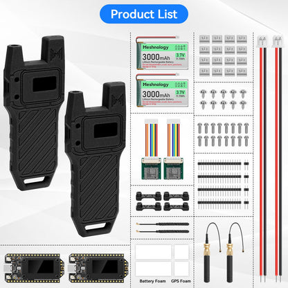 2Pcs ESP32 LoRa V4 Development Board +GPS Version +3000mAh Battery + Case Carrying ESP32-S3R2 SX1262 With 915 MHz Antenna WiFi Bluetooth 0.96” OLED LoRa V4 Devices for Ar duino LoRawan IOT (N39,Balck)