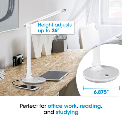 OttLite Desk Lamp with USB Charging & Good Housekeeping Sanitizing Light, LED Desk Lamp, Book & Reading Lights, Touch Activated, Flexible Neck, Stand & Desk Light for Home Office