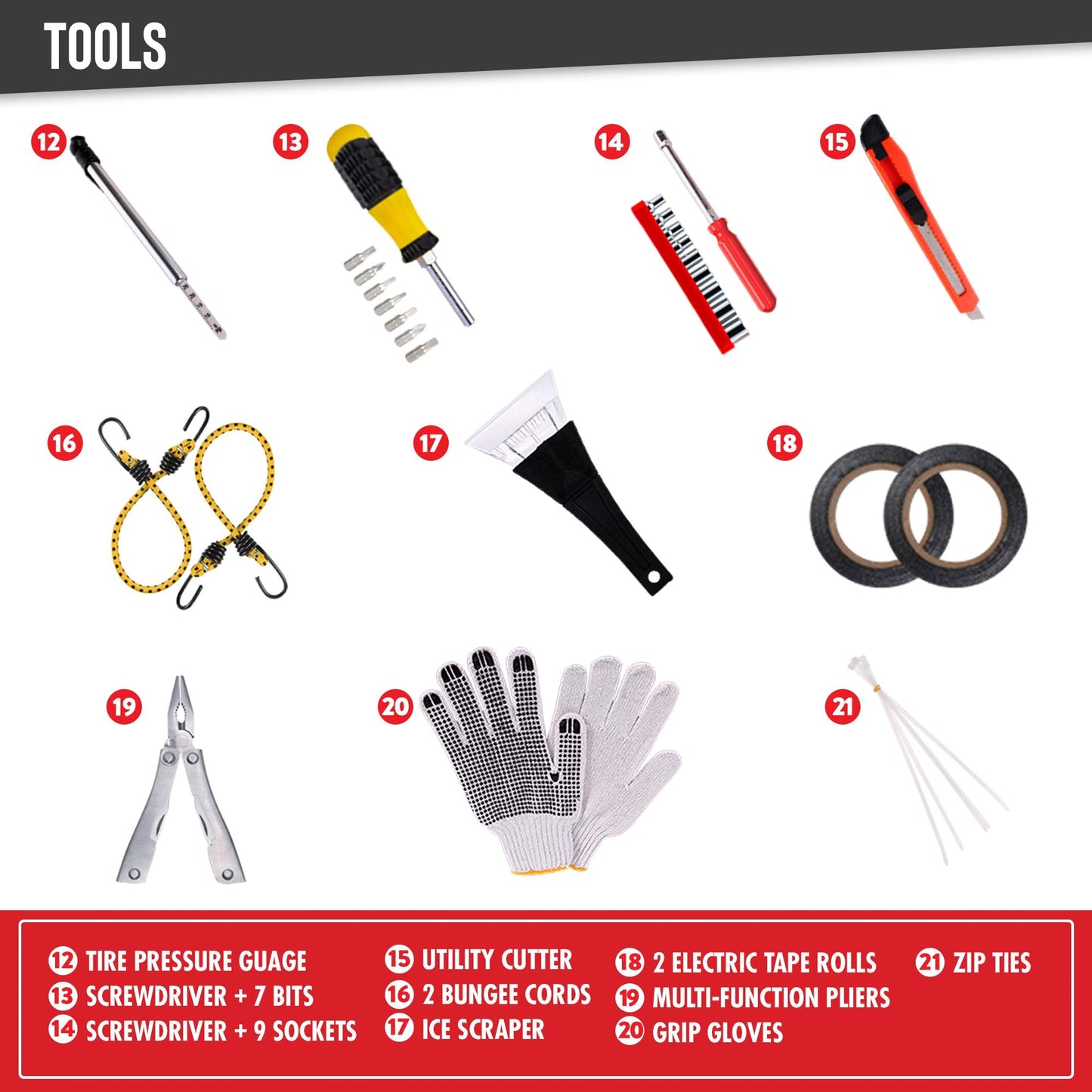 Large First Aid Kit and Auto Emergency Kit