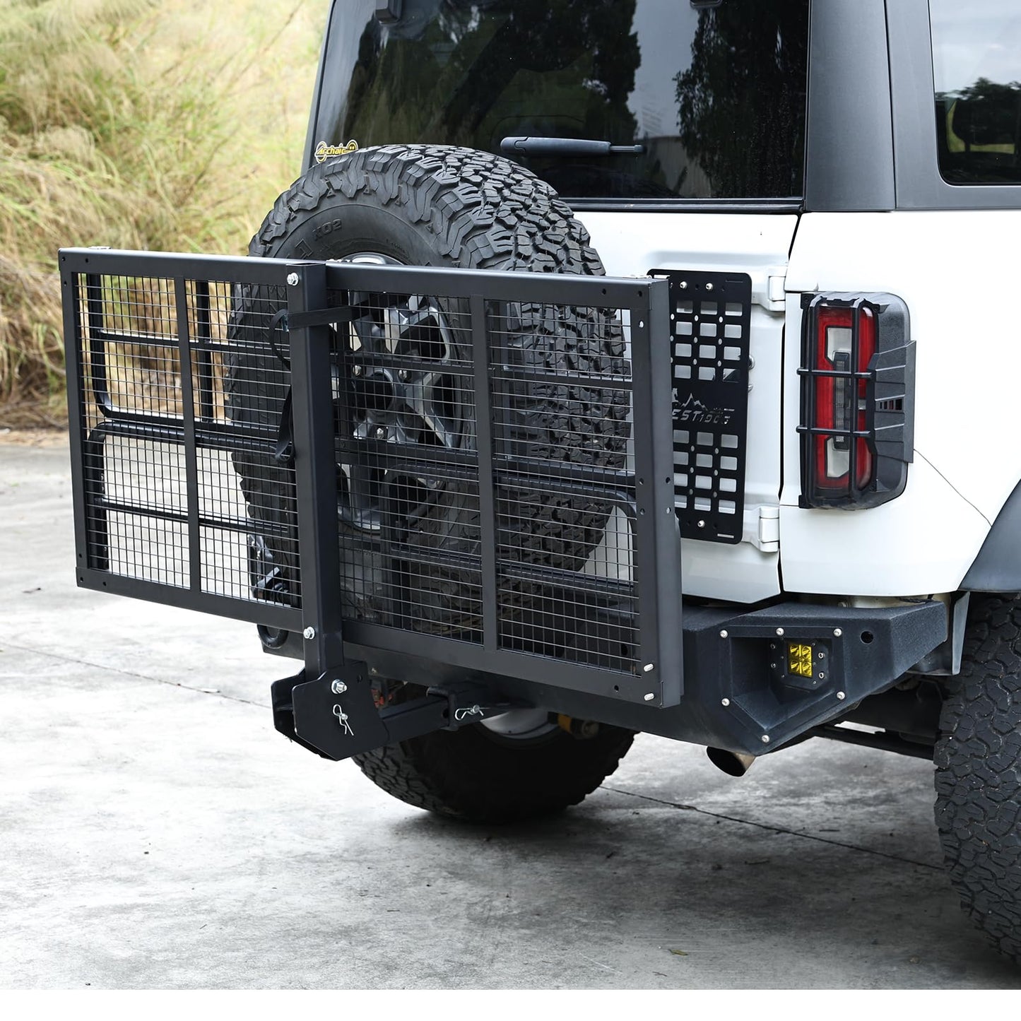 Garvee Foldable Hitch Mount Cargo Carrier, 750 Lbs Heavy Duty Steel Hitch Racks for 2'' Receiver, Folding Luggage Racks for Trailers, RVs, SUVs, Rust-Resistant & Easy to Assemble