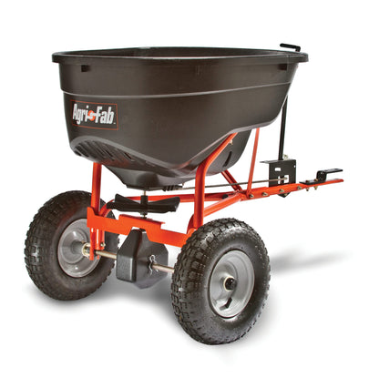 Brinly PCT-101BHC-A2 10 cu.ft. 650lb Heavy Duty Tow-Behind Poly Utility Cart & Dump Trailer & Agri-Fab 45-0463 130-Pound Tow Behind Broadcast Spreader