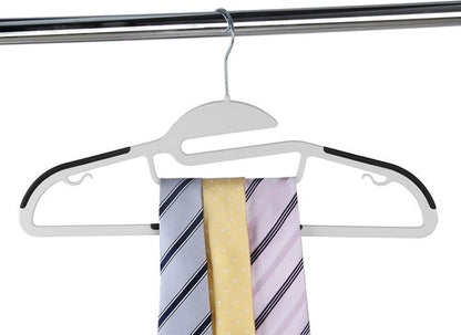 Finnhomy Heavy-Duty Plastic Hangers - Non-Slip Pads for Space-Saving Closet Organization | 50 Pack, White