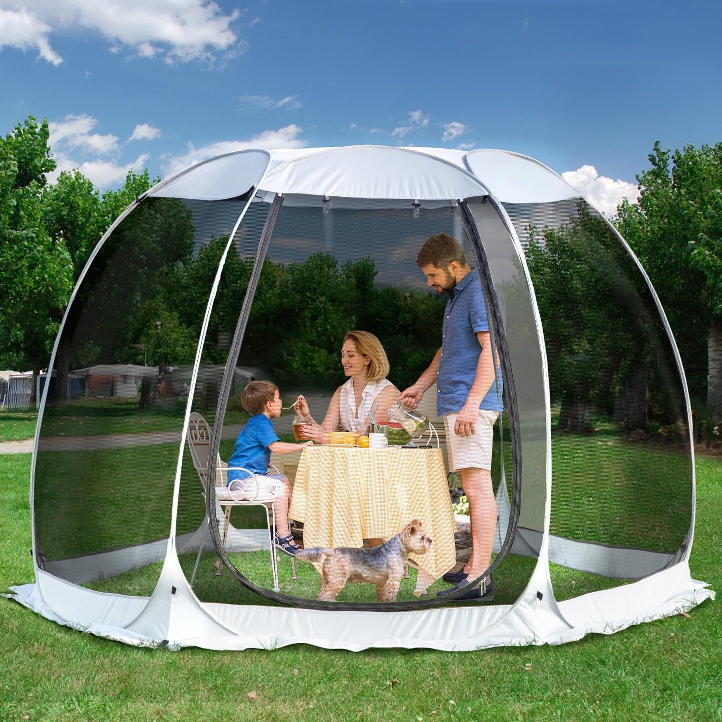 Alvantor 10'x10' Pop Up Screen House Tent, Instant Outdoor Gazebo with Mosquito Netting & UPF 50+ Sun Protection, Portable Canopy Shelter for Patio, Backyard, Camping (4-6 Person),Grey