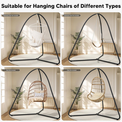 SUNCREAT Tripod Hanging Chair Stand – 400lbs Capacity, Heavy Duty Steel, Rust Resistant, Stable Hammock Frame for Air Porch, Indoor/Outdoor Use – Swing Not Included, Black