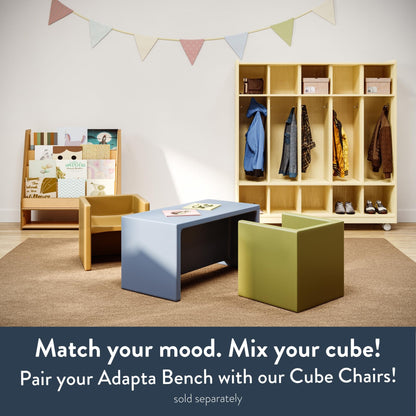 Children's Factory Adapta-Bench, CF910-055, Sky, Kids Flexible Seating, Classroom, Preschool and Daycare Furniture, Indoor or Outdoor Toddler Chairs