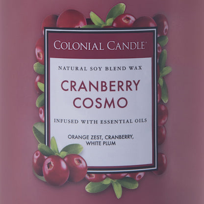 Colonial Candle Cranberry Cosmo Scented Jar Candle, Classic Cylinders Collection, 2 Wick, Red, 19 oz - Up to 120 Hours Burn