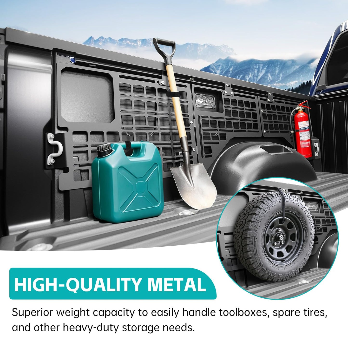 OUSUWO Side Truck Bed Molle Panel Rack System Compatible with 2022 2023 2024 2025 Toyota Tundra 5.5FT Accessories Cargo Storage Organizer Tools Rack Fit for 22-25 Toyota Tundra Accessories