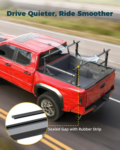 TRUMGETA Truck Bed Rack Fit for Toyota Tacoma & Jeep Gladiator with Bed Rails 900 LBS Load Adjustable Height 19"-25" Aluminum Ladder Rack with Side Bars