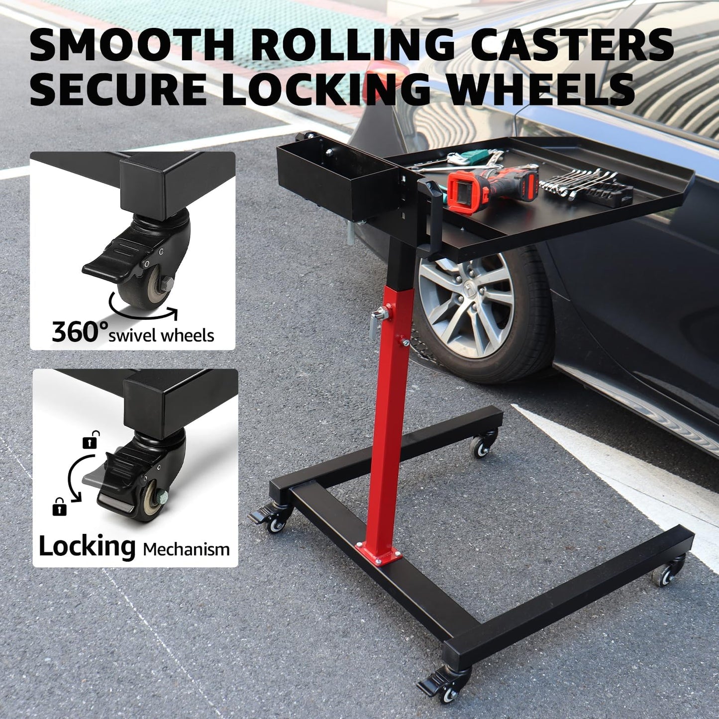 BESTOOL Mobile Work Table Adjustable 32''to 50''