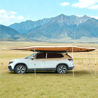 VEVOR 270 Degree Awning with Bulit-in LED Light 3 Colors, 133 sq.ft Driver Side Vehicle Awning, UV50+ Waterproof Car Side Awnings, All-Weather Overland Awnings Car Shelter for SUV Truck Camping