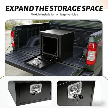 YRCHOFQU 30×12×14 Underbody Truck Tool Box, Heavy Duty Steel Underbody Toolbox with T-Handle Lock & Weatherproof Seal, Lockable Truck Trailer Tool Box for Pickup, Flatbed, RV, Van, Utility Vehicles