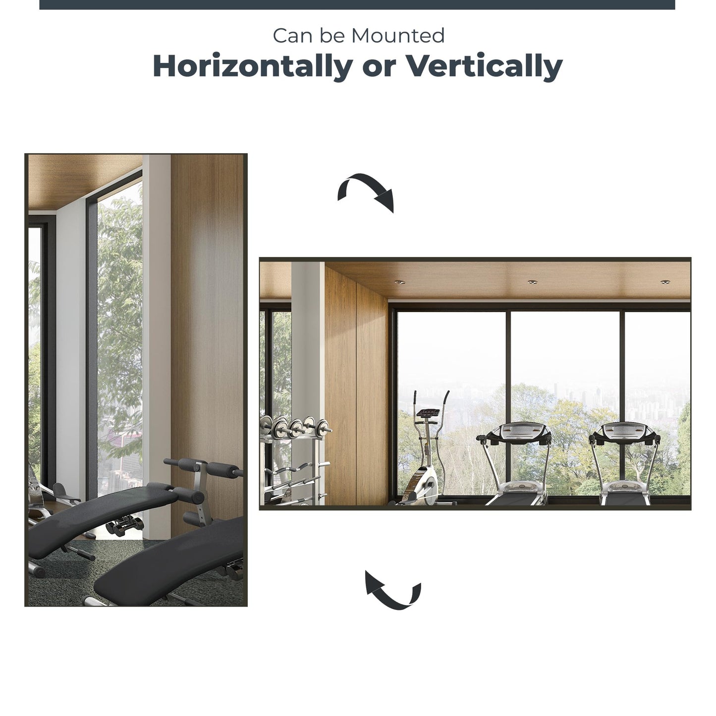 Nano Full Length Mirror Shatterproof Oversized Full Body Glassless Mirror for Home Gym Dance Studio and Workout Room 36" x 72" Chrome