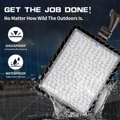 Tomourd 480W LED Parking Lot Light 72000LM Shoe Box Street Light with Dusk to Dawn Photocell, 5000K IP65 Waterproof Adjustable wall Mount, Commercial Flood Light for Large Area, 110-277V