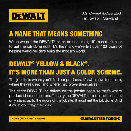 DEWALT DXFRS800 FRS Walkie Talkies Long Range 2 Way Radio, 2 Watt, Waterproof & Rechargeable, 2 Pack
