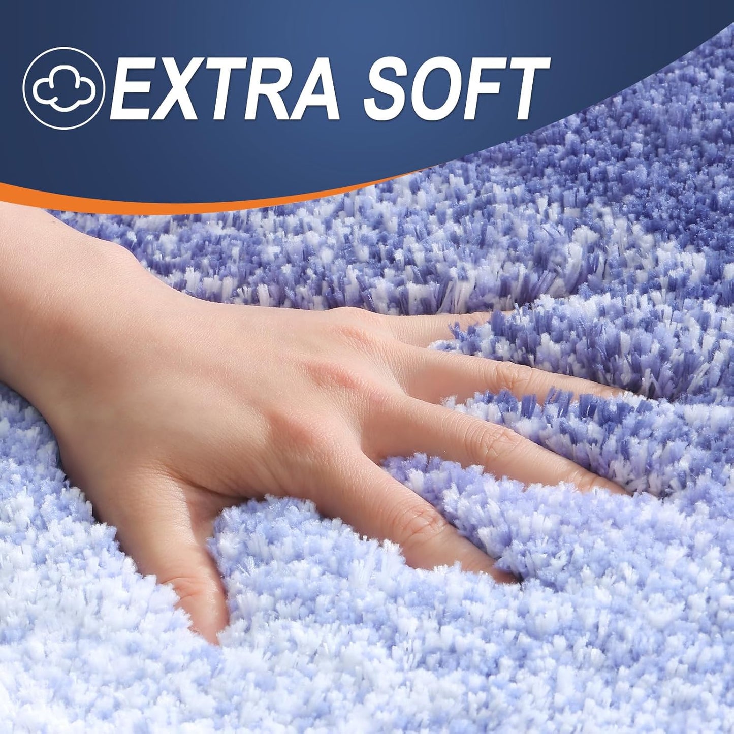OLANLY Bathroom Runner Rug - Extra Soft Microfiber Mat | Quick Dry, Washable, 59x20, Blue-Violet