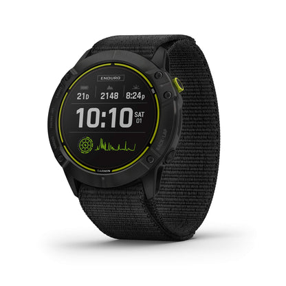 Garmin Fenix Enduro, Ultraperformance Multisport GPS Watch with Solar Charging Capabilities, Battery Life Up to 80 Hours in GPS Mode, Carbon Gray DLC Titanium with Black UltraFit Nylon Band