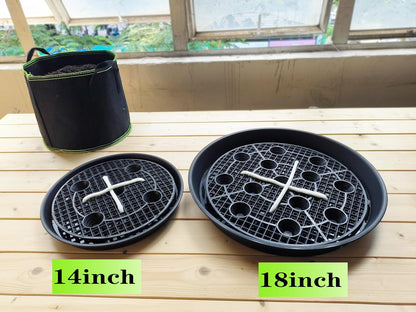 Skiennix Plant Saucer Stand - 14-Inch Elevated Self-Watering Tray | 4-Pack for Indoor/Outdoor Use