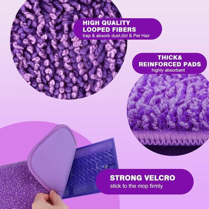 HOMEXCEL Microfiber Mop Pads - Reusable PowerMop Refills for 13"-15" Spray Mops | Machine Washable, Pack of 4