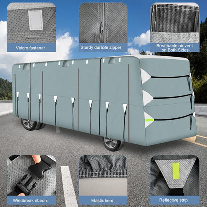 MuRealy Upgraded 37-40 ft RV Covers, Extra-Thick Camper Cover, 2025 New Travel Trailer RV Cover, Tearproof Waterproof Windproof Anti-UV