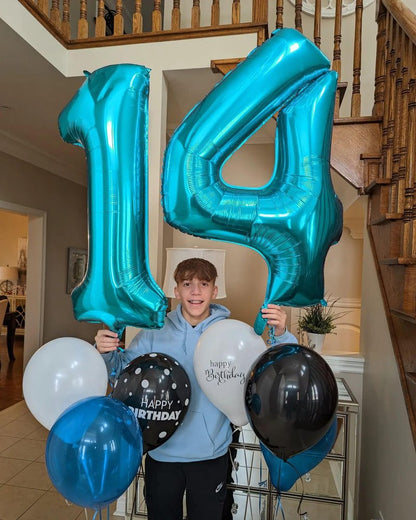 Light Blue Number 0 Balloon 40 Inch, 0 Balloon Number for 10th 20th 30th 40th 50th 60th Birthday Decorations, Light Blue Party Supplies