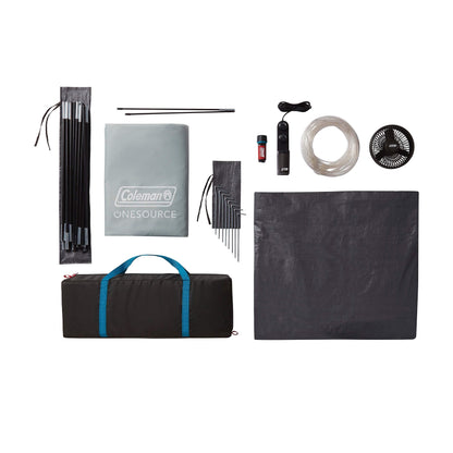 Coleman OneSource Rechargeable 4/6 Person Camping Tent with Airflow System & LED Lighting, Includes Rainfly, Tent Fan, Lights, and Interchangeable Battery Pack, Easy Setup Tent for Camping