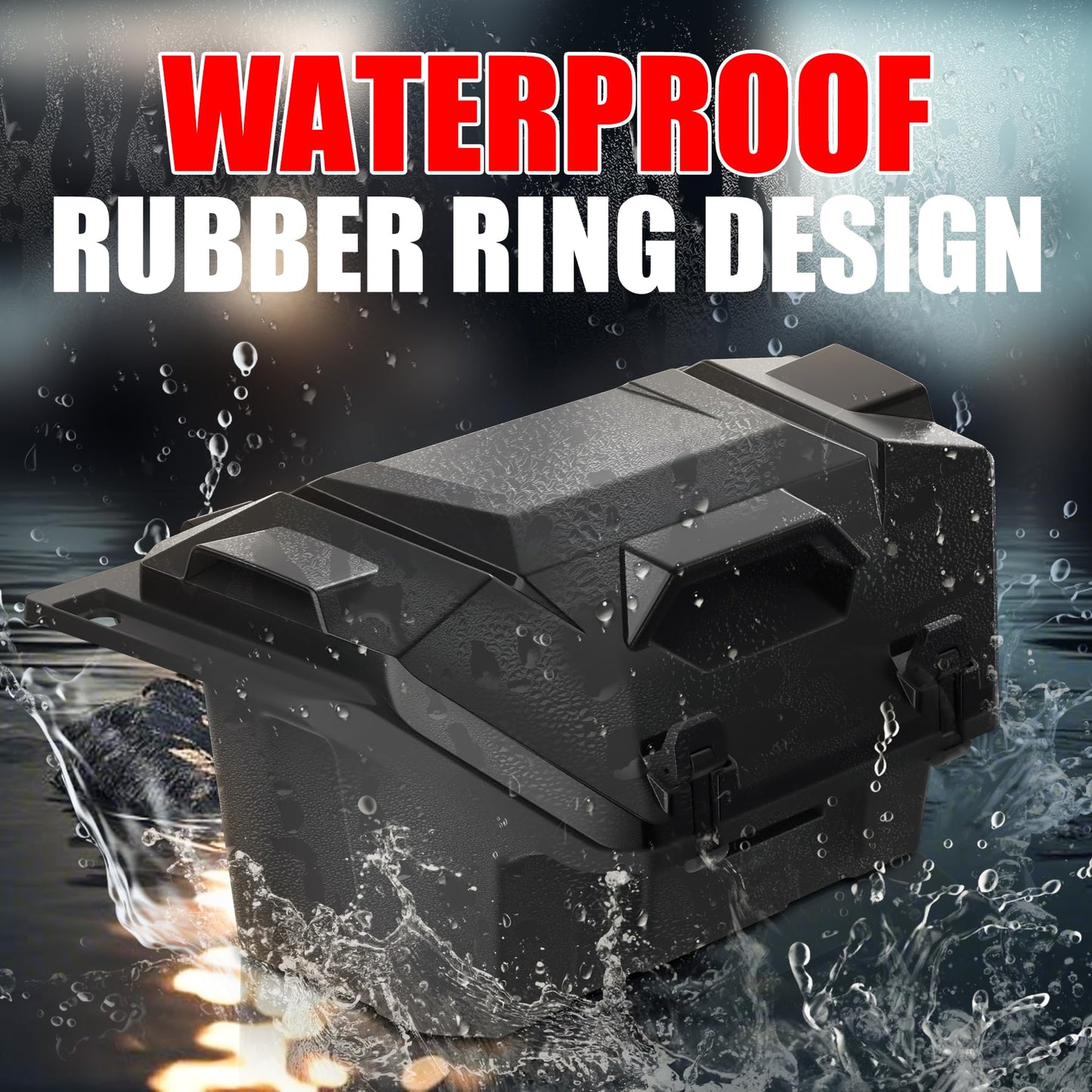 XATVXUTV 42QT UTV Rear Cargo Storage Box for Polaris RZR PRO XP/XP4, Water Resistant Dust Free Rear Bed Tool Box for Polaris RZR Turbo R/R4 RZR PRO S/S4 2020-2025 Accessories, Replace OEM #2883752