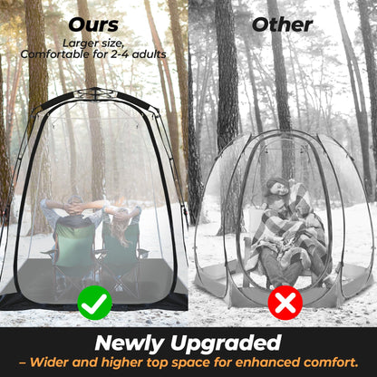 Screen House Pop Up Canopy, Portable Tent for Camping Outdoor Gazebo Weatherproof Prefab Tiny Homes, Black (6x6FT)