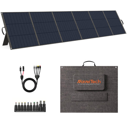 NaveiTech 400W Portable Solar Panel, 25% High Efficiency Foldable Solar Panel Charger for Power Station, for Power Station, with Sturdy Kickstands, Fast Setup for Camping, RV, Pickup, Marine Off-Grid