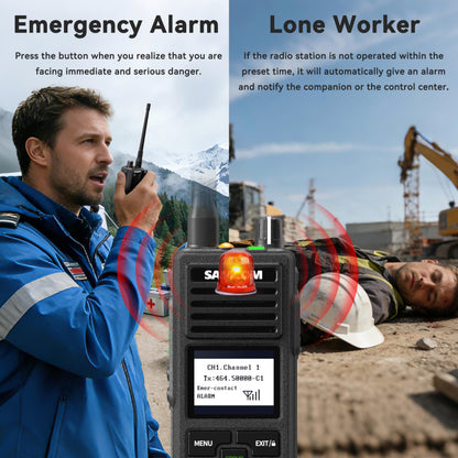SAMCOM Digital Analog Dual Mode Radio, IP67 Waterproof DMR Walkie Talkie with Customised Radio's Name and ID, GPS, SMS Messaging, Group Call & Call Logs,Time Zone for Business Industrial Security